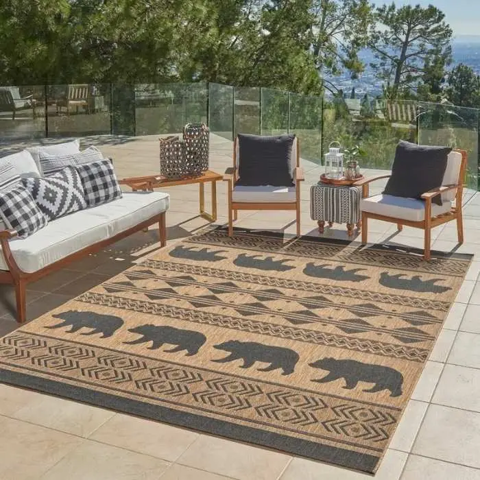 Rustic Bear Outdoor Rug