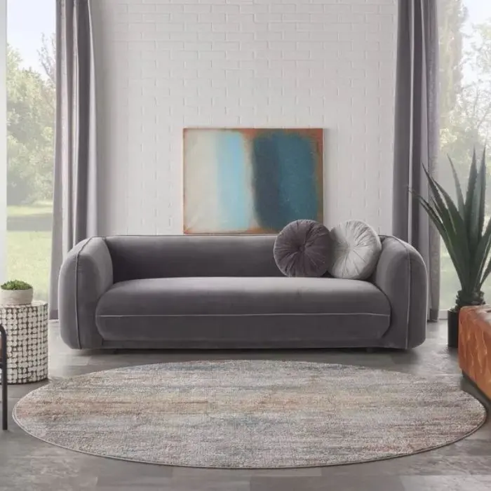 Rustic Painterly Round Rug