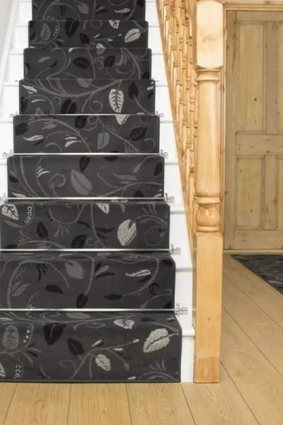 Scroll Grey Stair Runner