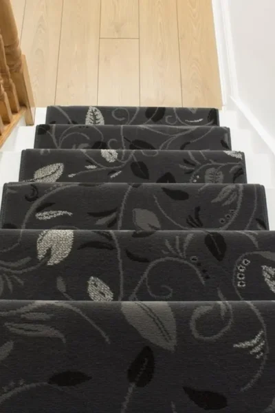 Scroll Grey Stair Runner image 2