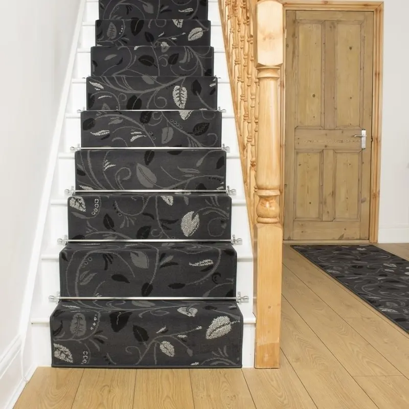 Scroll Grey Stair Runner