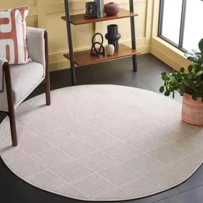 Solid Pattern Round Rug