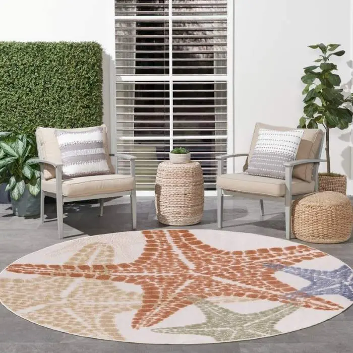 Starfish Coastal Outdoor Rug img 1