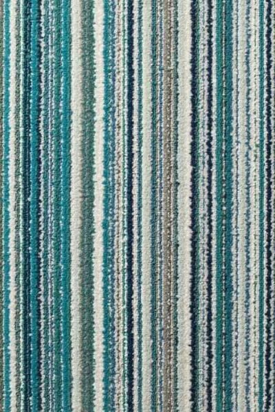 Teal and Grey Striped Carpet Tile image 1