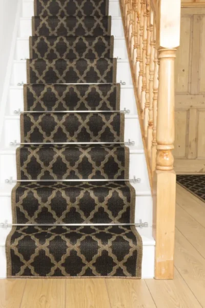 Trellis Black Stair Runner