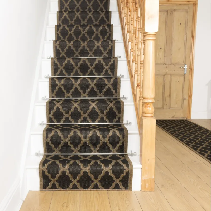 Trellis Black Stair Runner