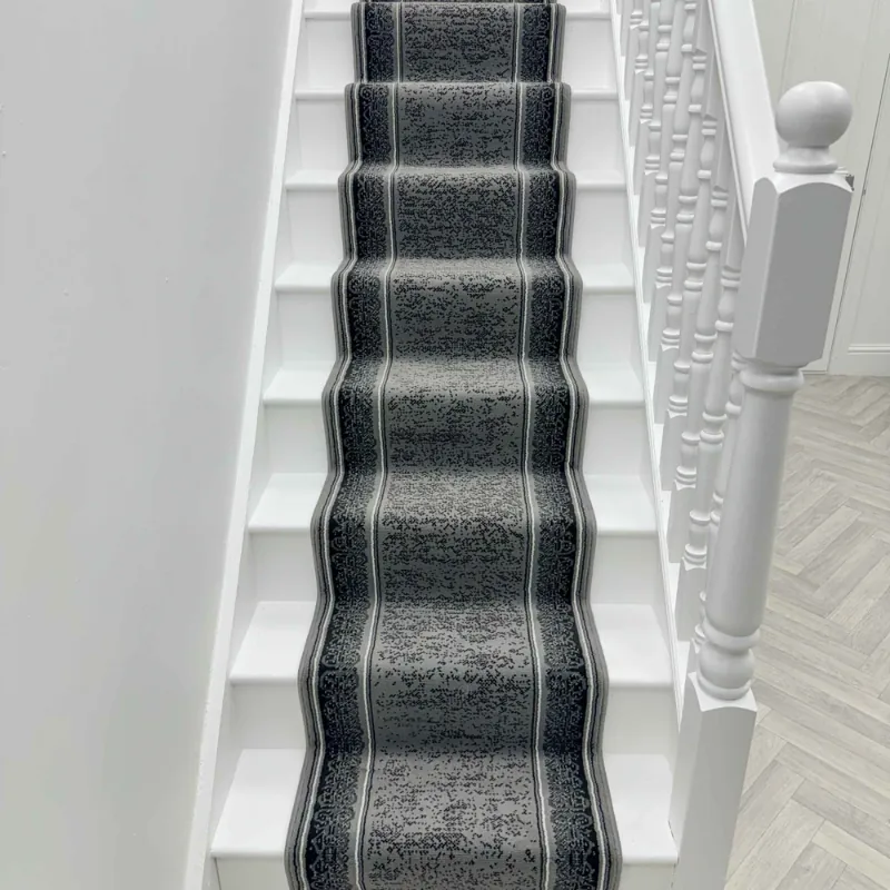 Tribal Dark Grey Stair Runner