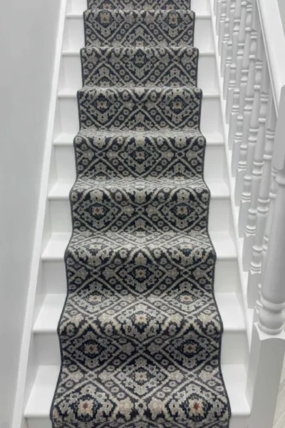 Vintage Blue Latte Stair Runner