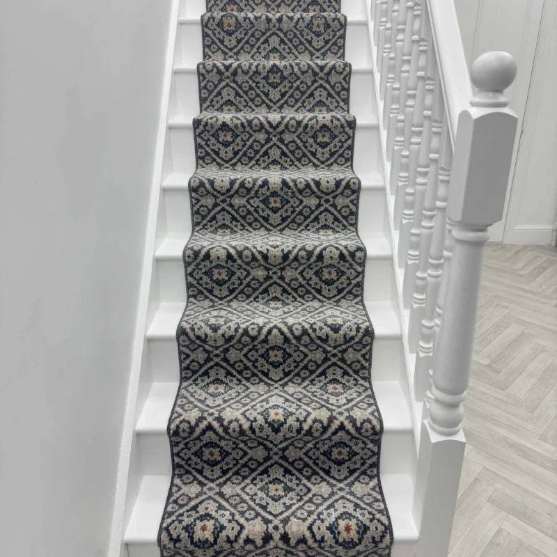 Vintage Blue Latte Stair Runner