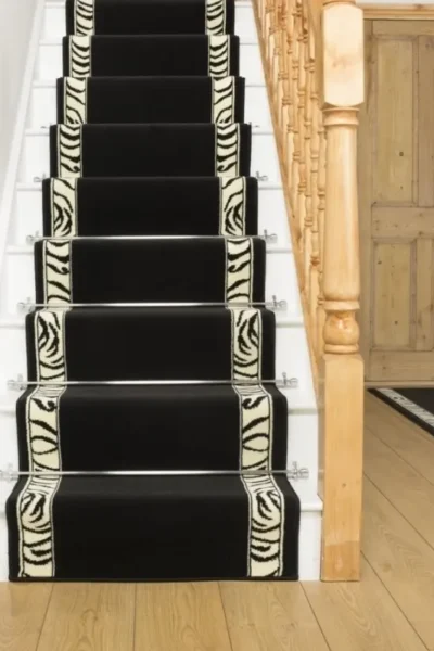 Zebra Border Stair Runner