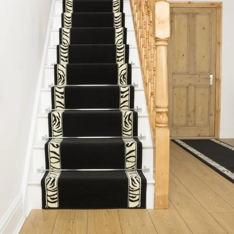 Zebra Border Stair Runner