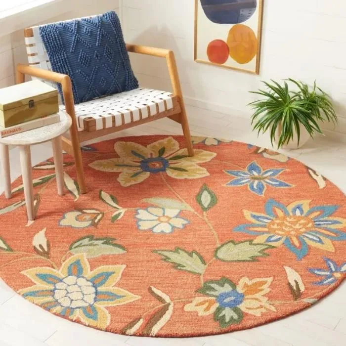 Blossom Hooked Round Rug
