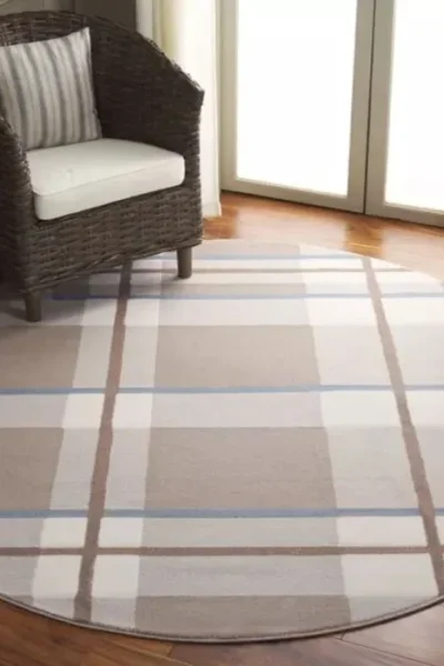 Groove Loomed Round Rug