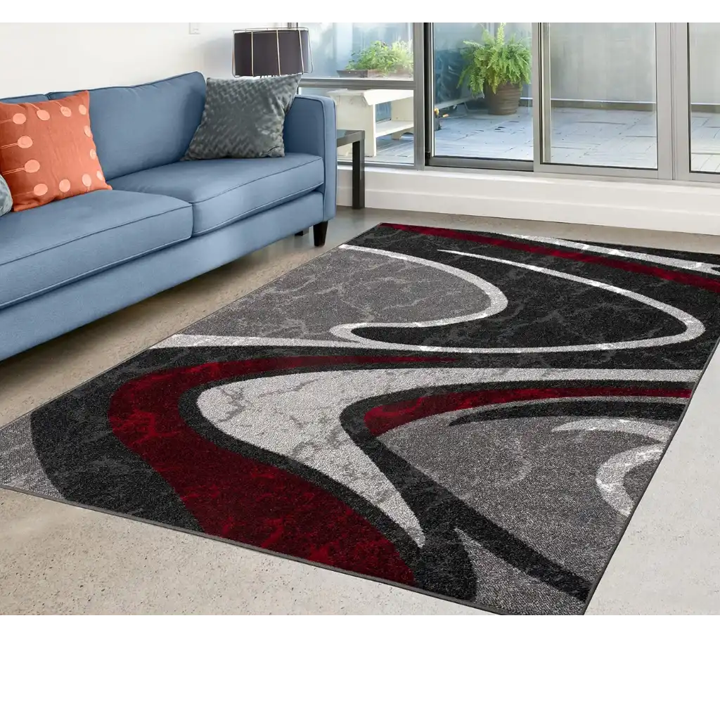 Custom abstract rug in Dubai home