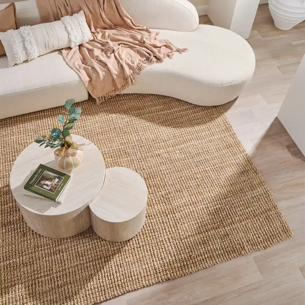 Natural jute rug living room